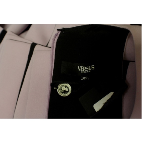 VERSUS VERSACE Pleated Mini Dress - Lilac and Black Drop Waist - Size 38 - NWT! - Picture 5 of 5